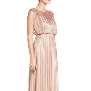 Adrianna Papell blush/nude beaded dress - Size 10